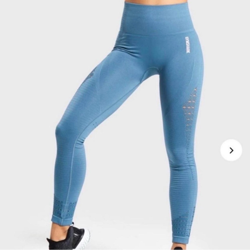 Gymshark High-Waist Seamless Leggings in Dusty Blue